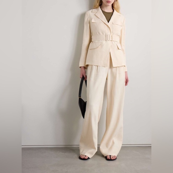 New! A.L.C. Tommy II Cream Pleated Wide-Leg Relaxed Women's Trousers 🤍 size 6 - Picture 6 of 13